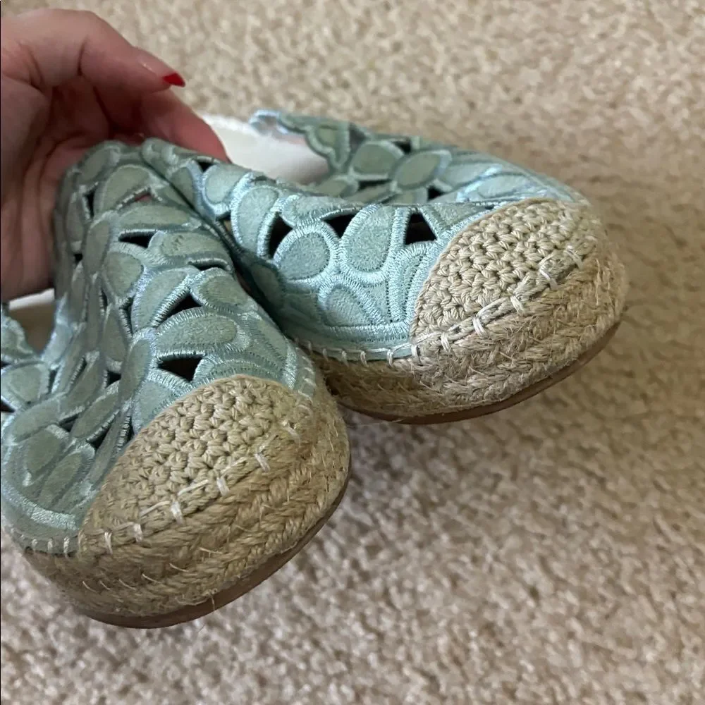 Patrizia Floral Boho Embroidered Slide On Espadrille Mule Sz 40